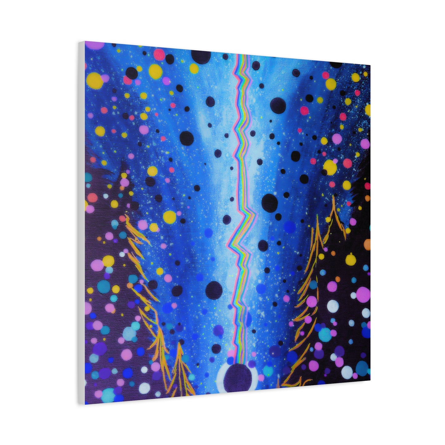 Blue Galaxy Cosmic Night Canvas Art