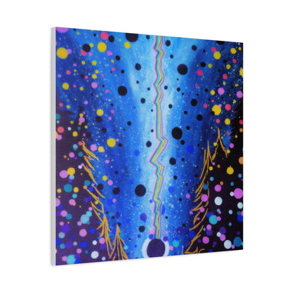 Blue Galaxy Cosmic Night Canvas Art