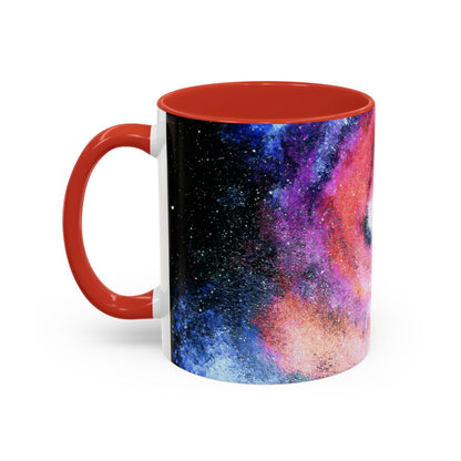 Galaxy Swirl Accent Coffee Mug — Pink Purple Nebula Art (11/15 oz)