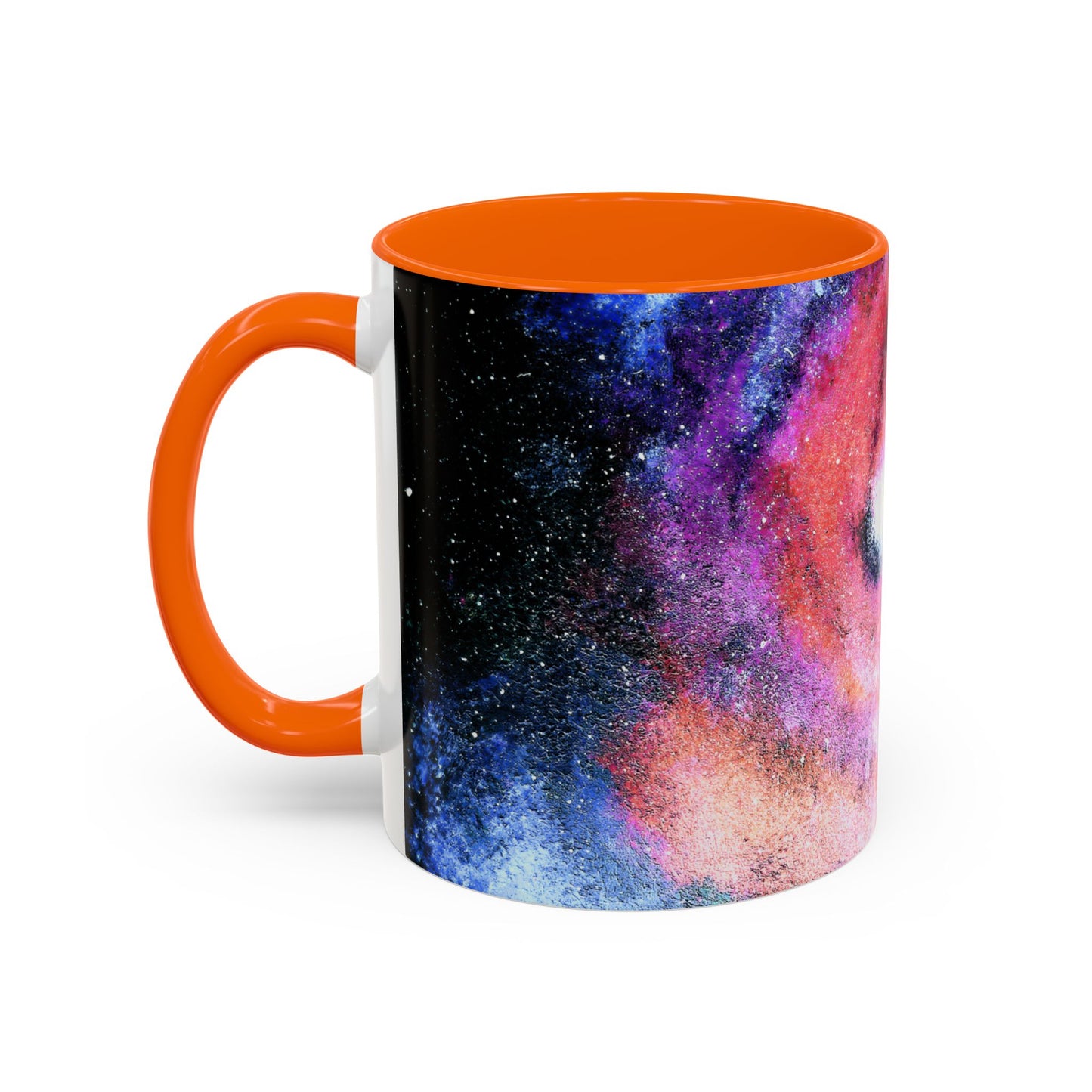 Galaxy Swirl Accent Coffee Mug — Pink Purple Nebula Art (11/15 oz)