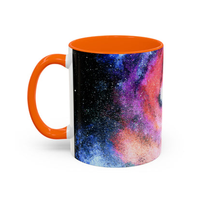 Galaxy Swirl Accent Coffee Mug — Pink Purple Nebula Art (11/15 oz)