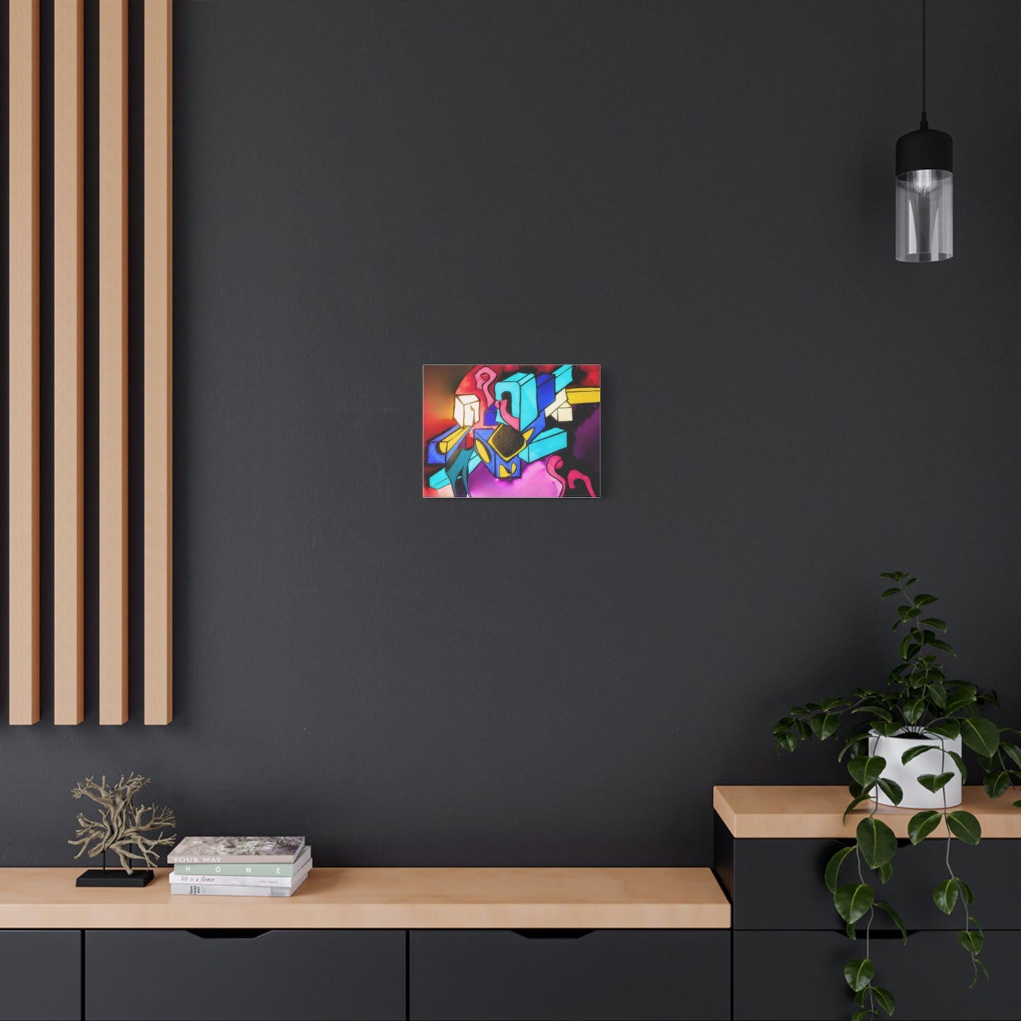 Abstract Neon Geometric Canvas Print