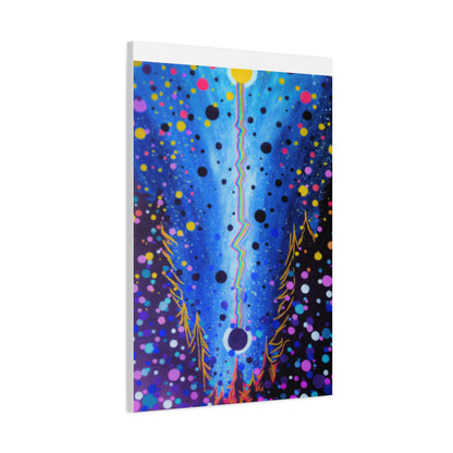 Blue Galaxy Cosmic Night Canvas Art