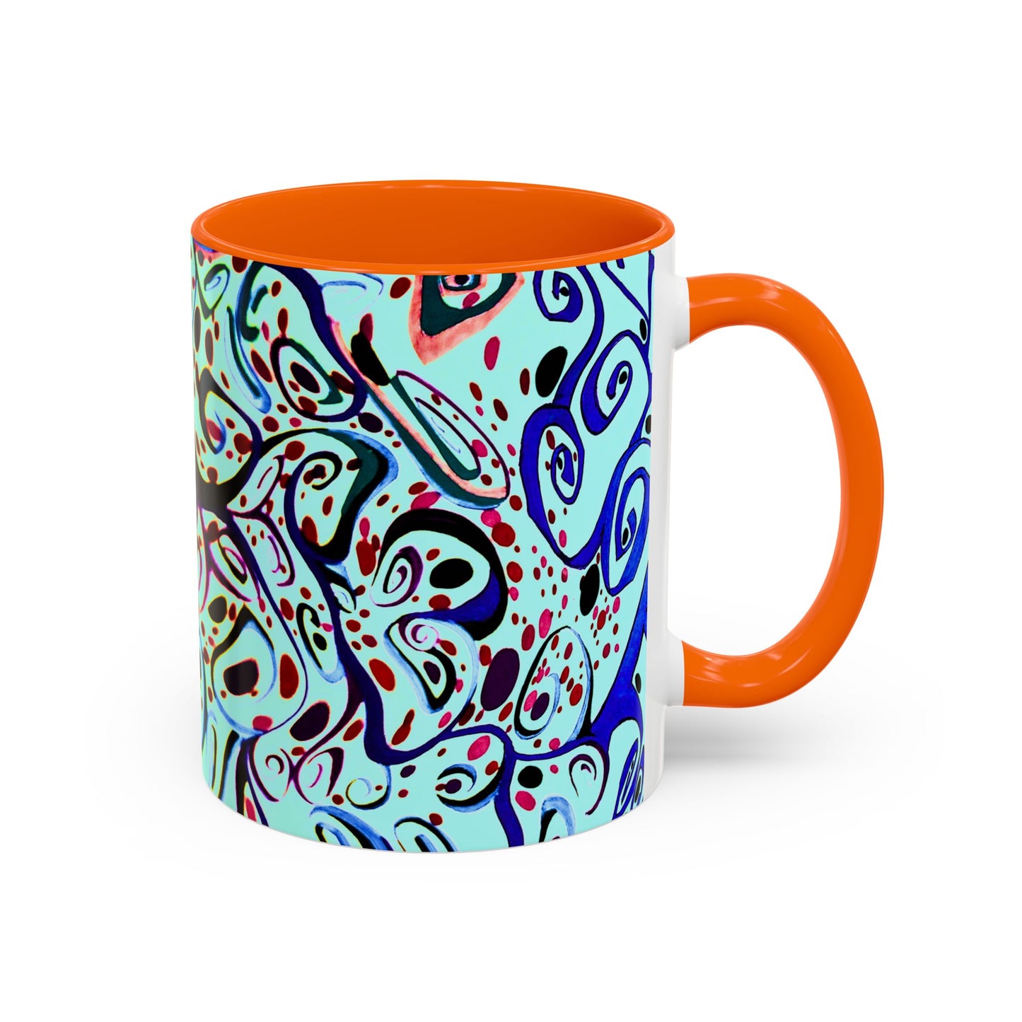 Abstract Floral Accent Coffee Mug