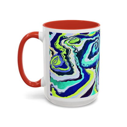 Abstract Blue Swirl Accent Coffee Mug