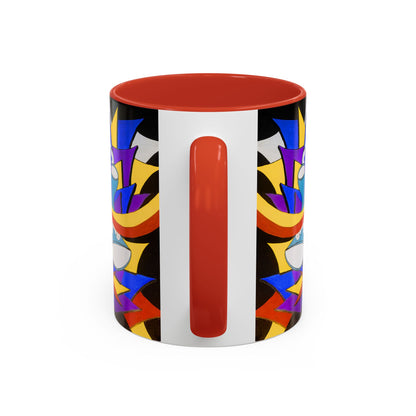 Abstract Colorful Face Accent Coffee Mug — Bold Pop Art Ceramic Gift
