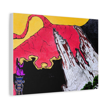 Surreal Mountain Flame Matte Canvas Wall Art