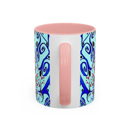 Abstract Floral Accent Coffee Mug