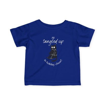 Infant Tee Black Cat Christmas Baby Shirt