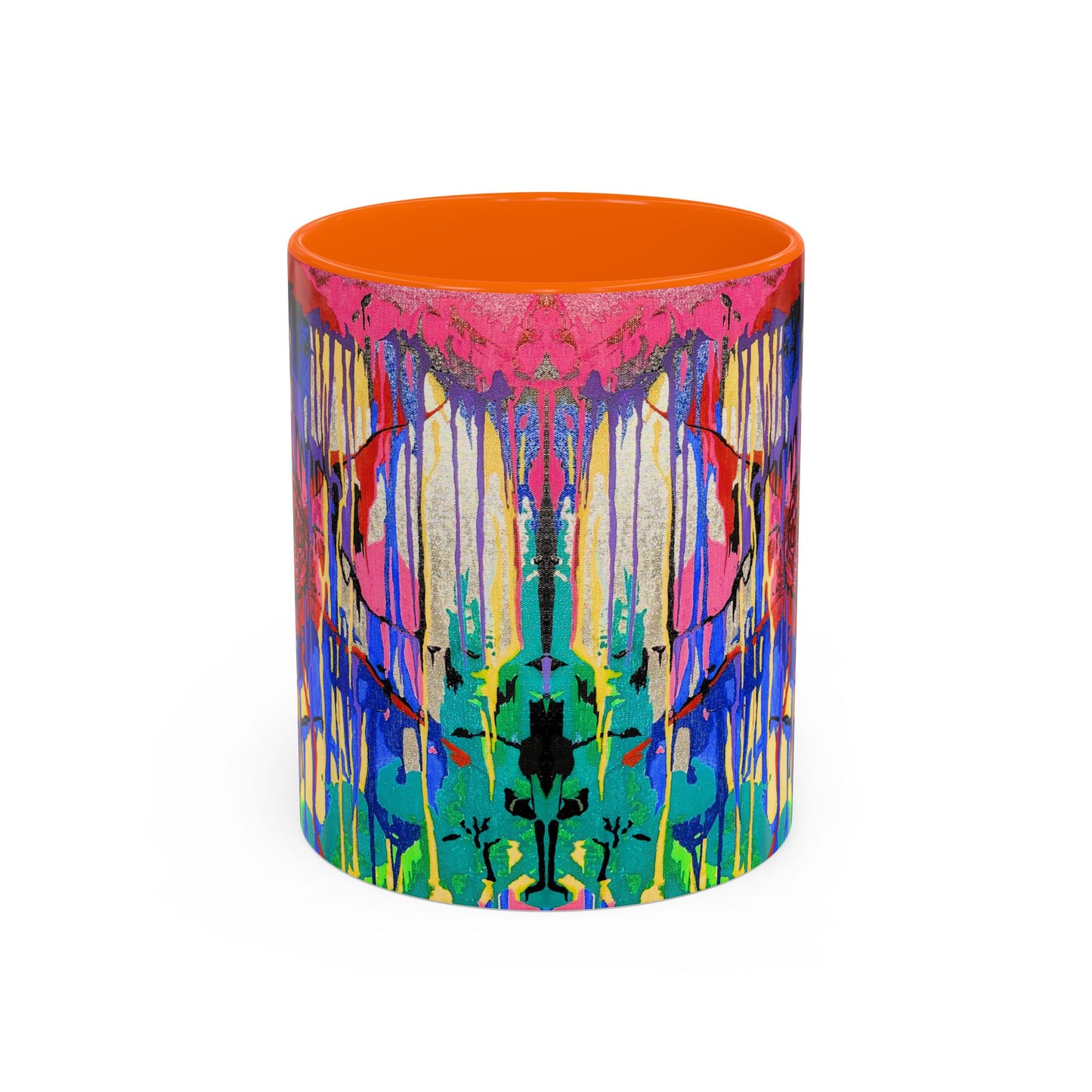 Colorful Drip Art Coffee Mug – Vibrant Abstract Floral Accent (11/15oz)