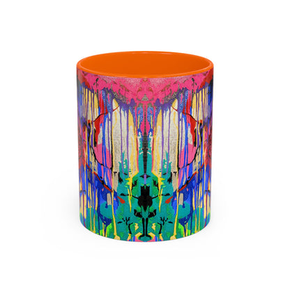 Colorful Drip Art Coffee Mug – Vibrant Abstract Floral Accent (11/15oz)