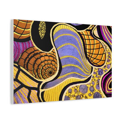 Abstract Gold & Purple Canvas Art