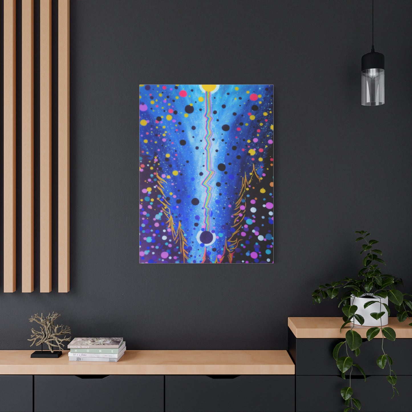 Blue Galaxy Cosmic Night Canvas Art
