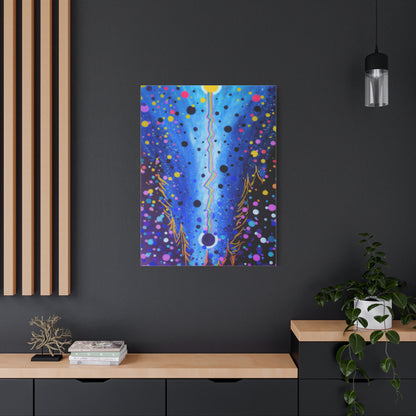 Blue Galaxy Cosmic Night Canvas Art