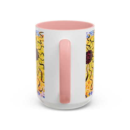 Sunburst Floral Accent Coffee Mug