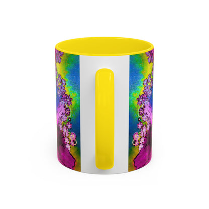 Vibrant Abstract Inkblot Accent Coffee Mug – Psychedelic Floral Color Splash (11/15oz)