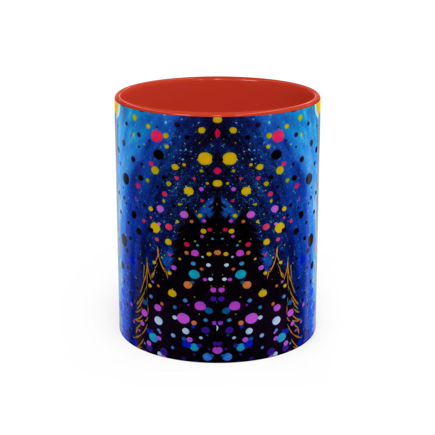 Abstract Galaxy Accent Coffee Mug — Blue Dot Constellation Design (11/15oz)
