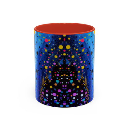 Abstract Galaxy Accent Coffee Mug — Blue Dot Constellation Design (11/15oz)