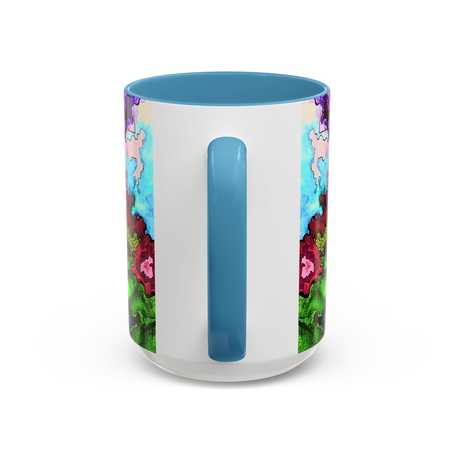 Psychedelic Abstract Accent Coffee Mug — Colorful Inkblot Art (11/15oz)