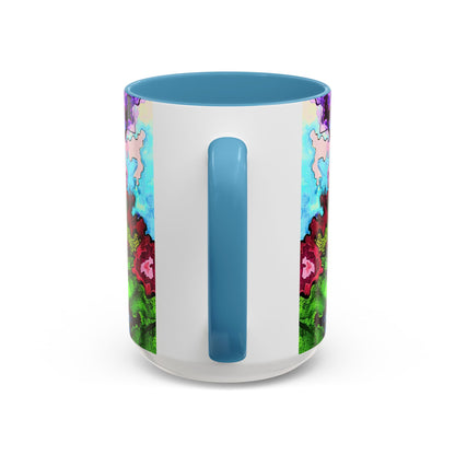 Psychedelic Abstract Accent Coffee Mug — Colorful Inkblot Art (11/15oz)