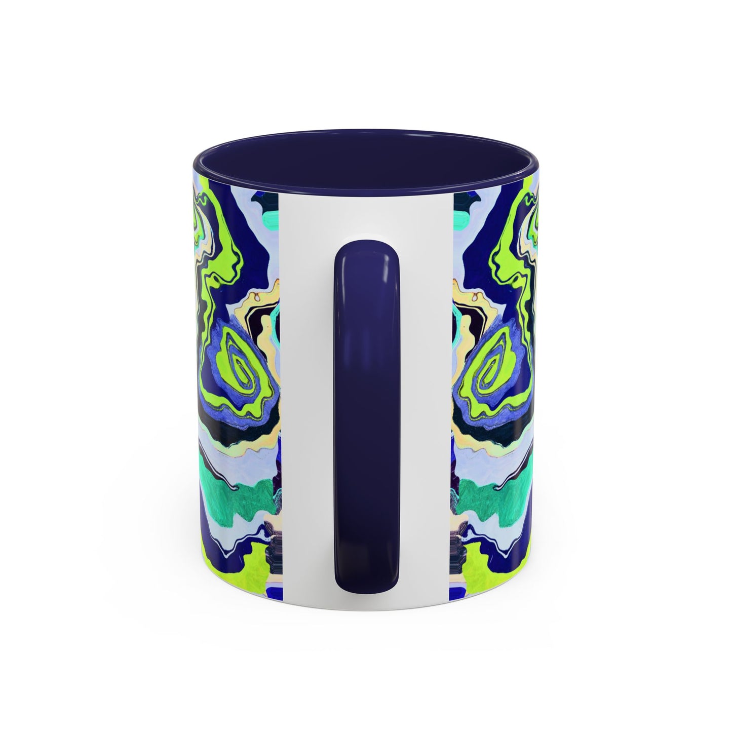 Abstract Blue Swirl Accent Coffee Mug