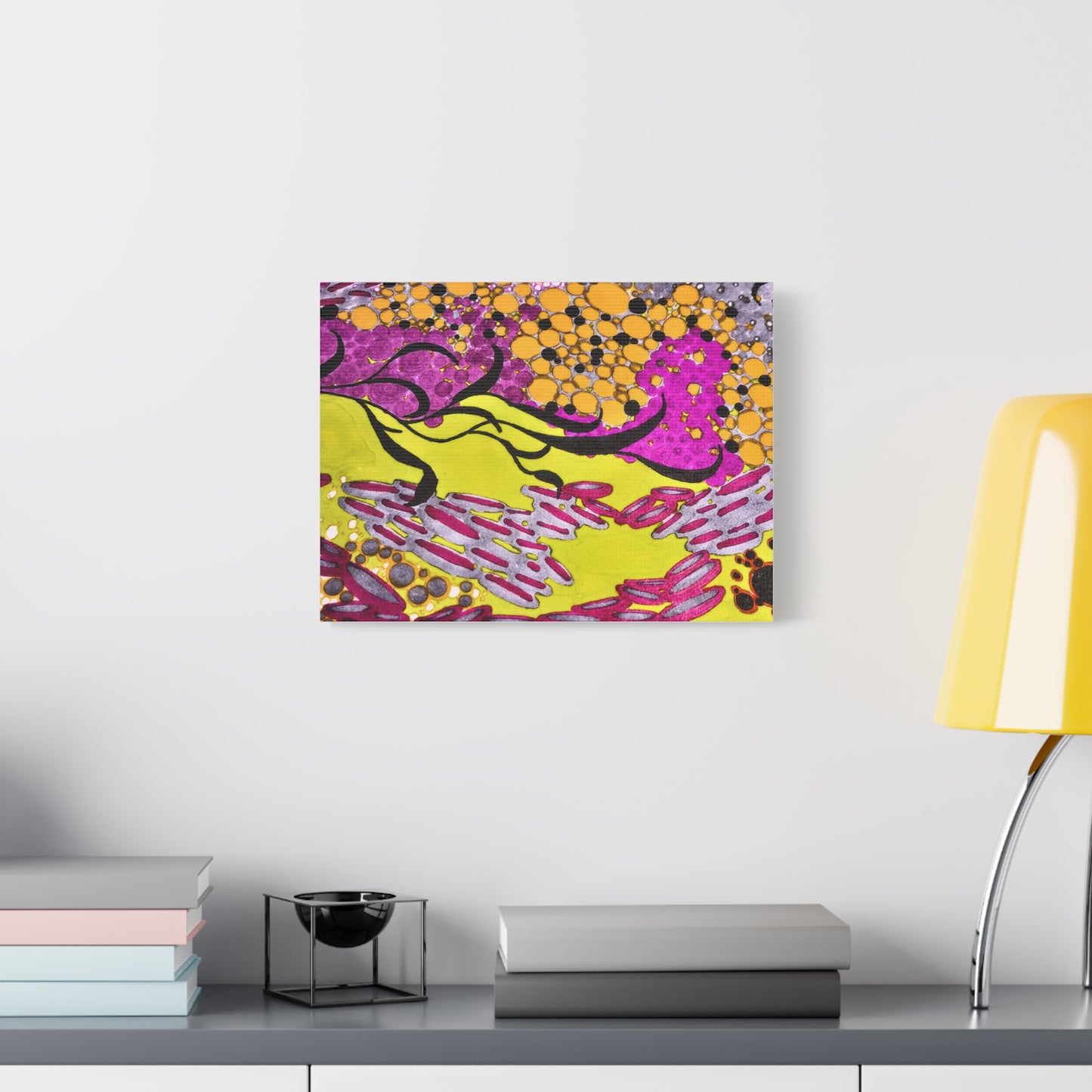 Vibrant Yellow & Magenta Wall Art