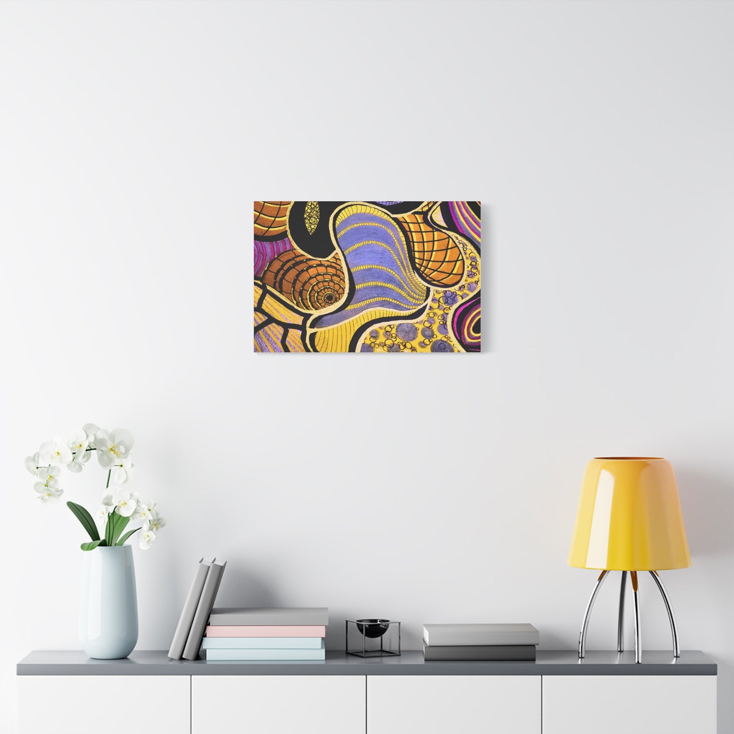 Abstract Gold & Purple Canvas Art