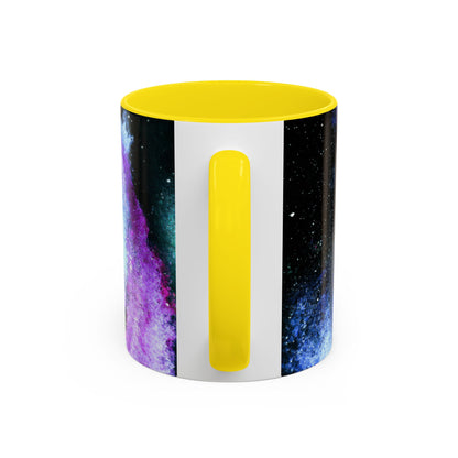 Galaxy Swirl Accent Coffee Mug — Pink Purple Nebula Art (11/15 oz)