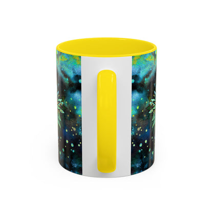 Blue Galaxy Floral Accent Coffee Mug — 11/15oz
