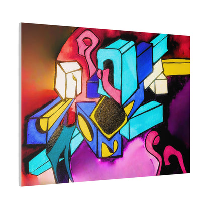 Abstract Neon Geometric Canvas Print
