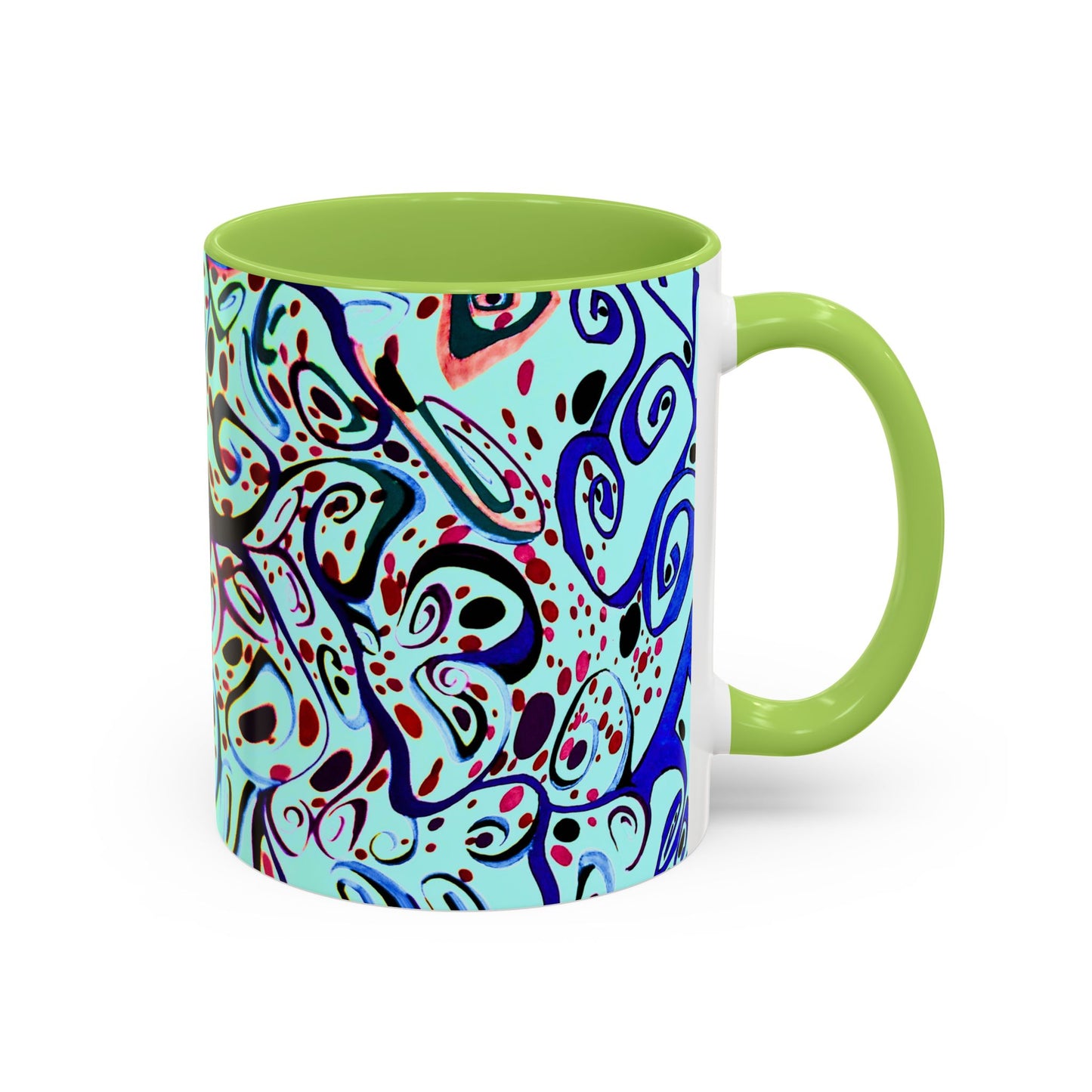 Abstract Floral Accent Coffee Mug