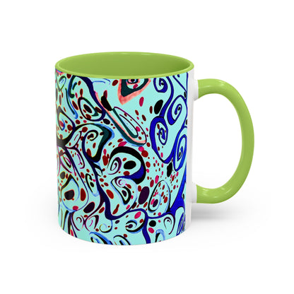 Abstract Floral Accent Coffee Mug