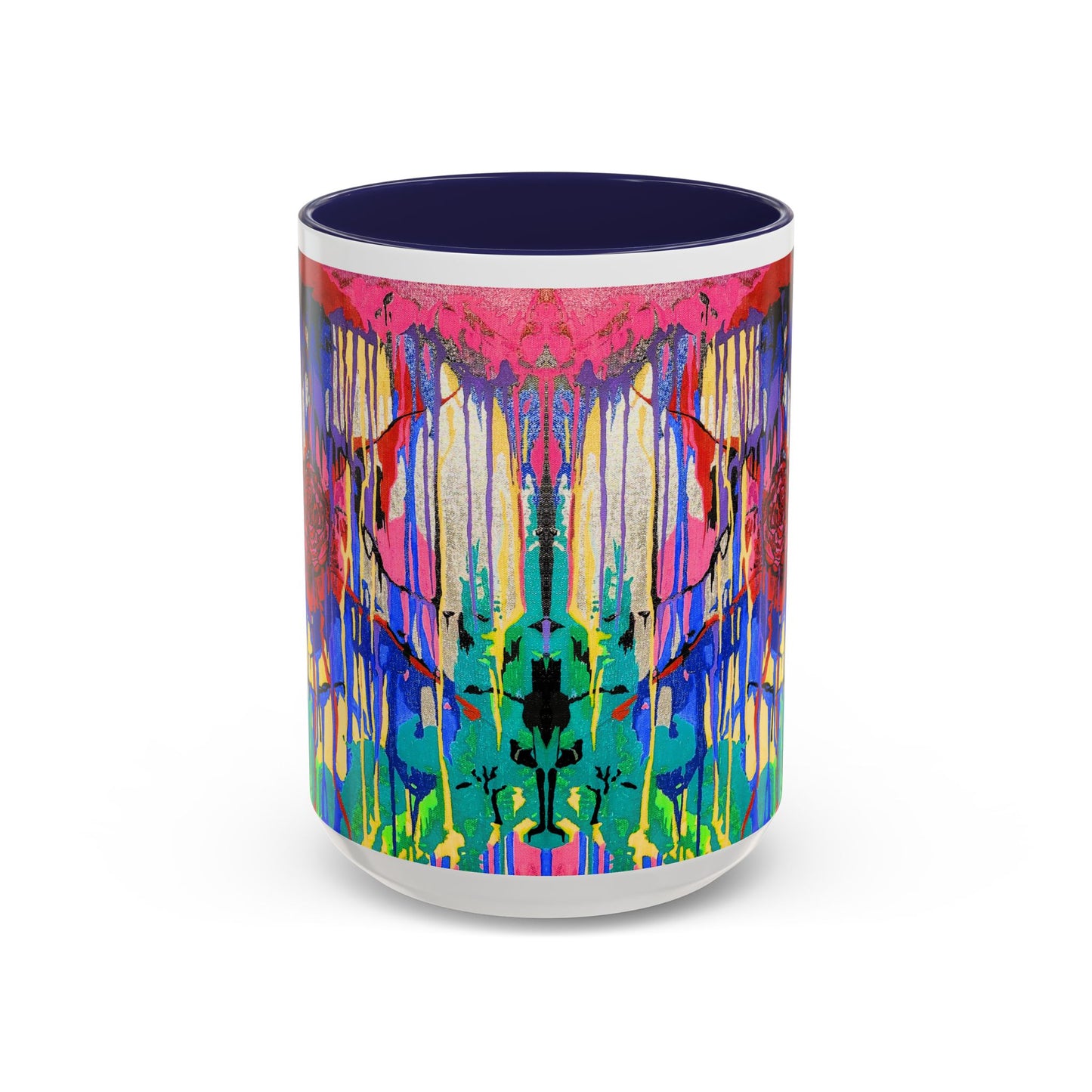 Colorful Drip Art Coffee Mug – Vibrant Abstract Floral Accent (11/15oz)