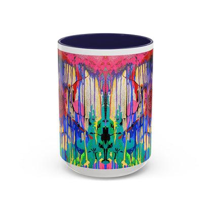 Colorful Drip Art Coffee Mug – Vibrant Abstract Floral Accent (11/15oz)