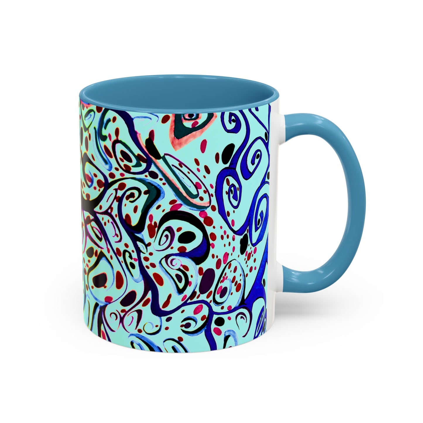 Abstract Floral Accent Coffee Mug