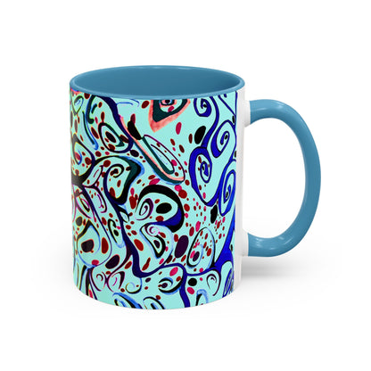 Abstract Floral Accent Coffee Mug