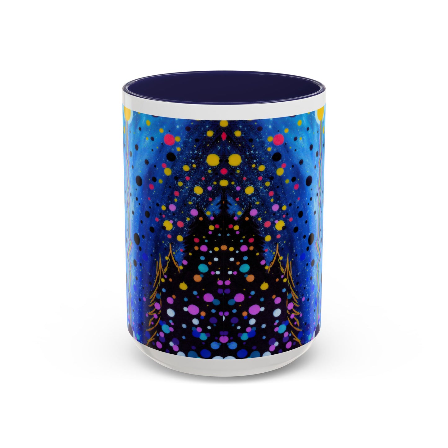 Abstract Galaxy Accent Coffee Mug — Blue Dot Constellation Design (11/15oz)