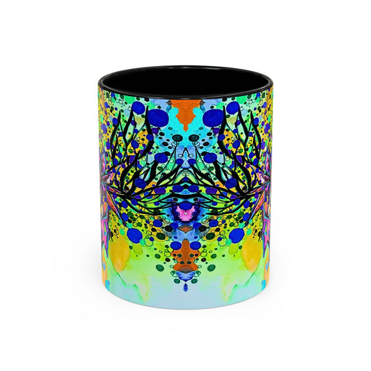 Artistic Floral Coffee Mug — Colorful Watercolor Mandala Accent Mug (11/15oz)