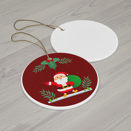 Ceramic Ornament — Cute Santa Claus Christmas Tree
