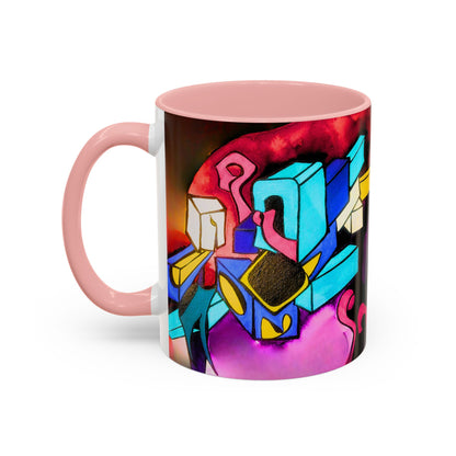 Abstract Neon Art Coffee Mug — Colorful Geometric Accent Mug