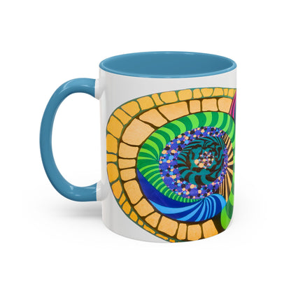 Psychedelic Spiral Accent Coffee Mug – Colorful Abstract Art 11/15oz