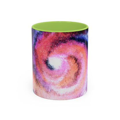 Galaxy Swirl Accent Coffee Mug — Pink Purple Nebula Art (11/15 oz)