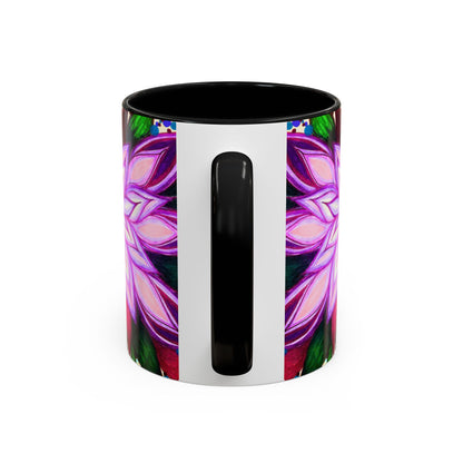Floral Lotus Accent Coffee Mug — Purple Mandala 11/15oz
