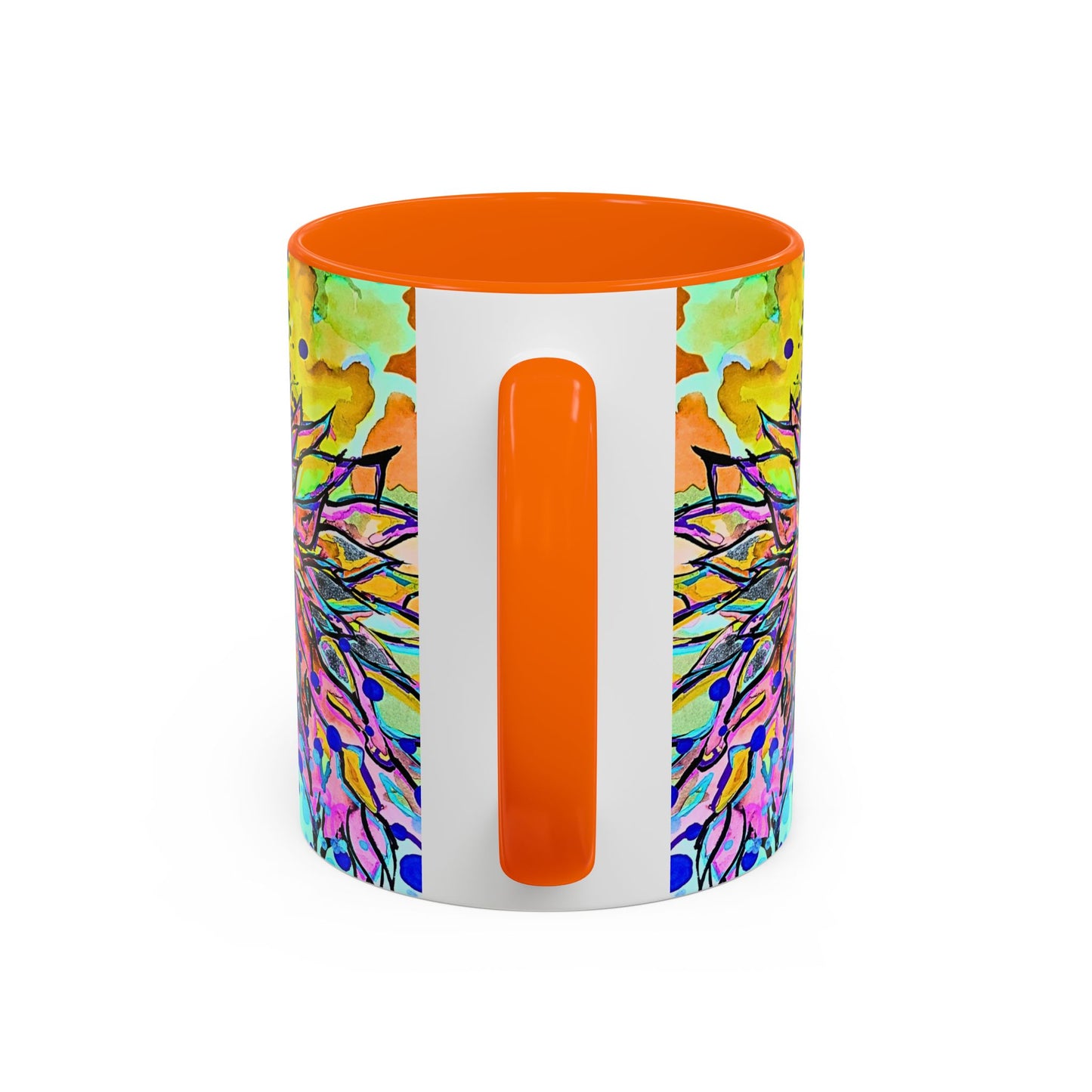 Artistic Floral Coffee Mug — Colorful Watercolor Mandala Accent Mug (11/15oz)