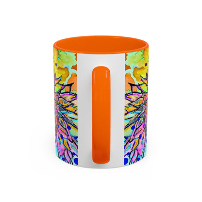 Artistic Floral Coffee Mug — Colorful Watercolor Mandala Accent Mug (11/15oz)