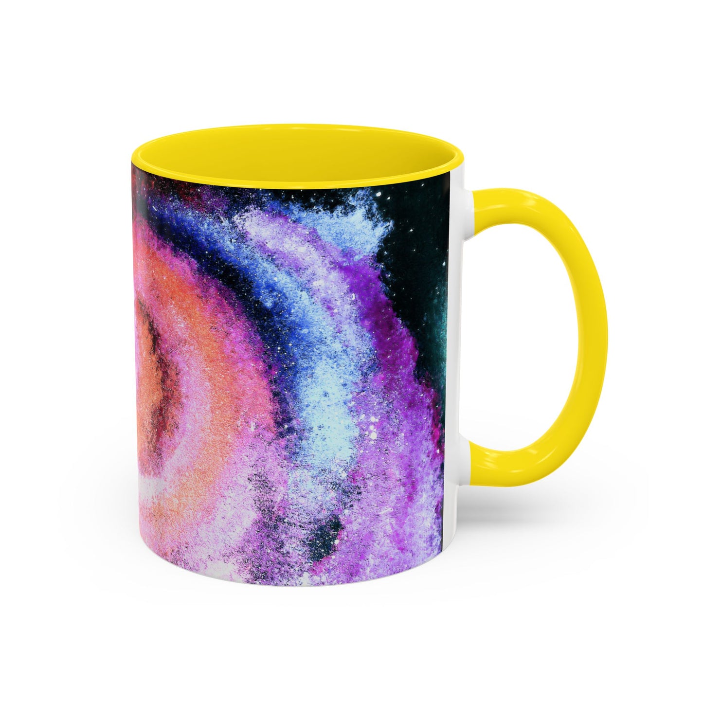 Galaxy Swirl Accent Coffee Mug — Pink Purple Nebula Art (11/15 oz)