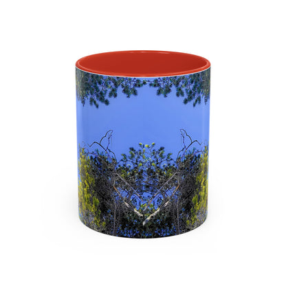 Scenic Pine Tree Sky Accent Coffee Mug – Nature Photography 11/15oz