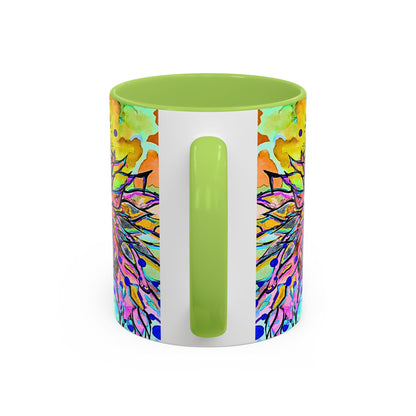 Artistic Floral Coffee Mug — Colorful Watercolor Mandala Accent Mug (11/15oz)