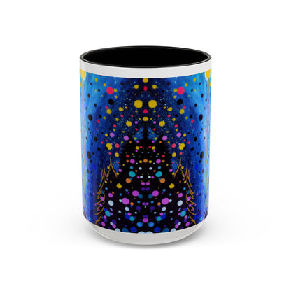 Abstract Galaxy Accent Coffee Mug — Blue Dot Constellation Design (11/15oz)