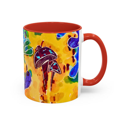 Mug - Colorful Psychedelic Mushroom Accent Coffee Mug (11/15oz)